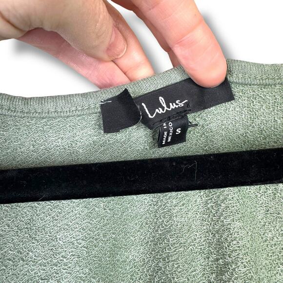 Lulus NWOT Perfect Lazy Day Sage Green Sleeveless Drawstring Lounge Romper Small - Picture 6 of 9